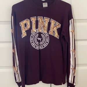 Long sleeve pink tee-shirt